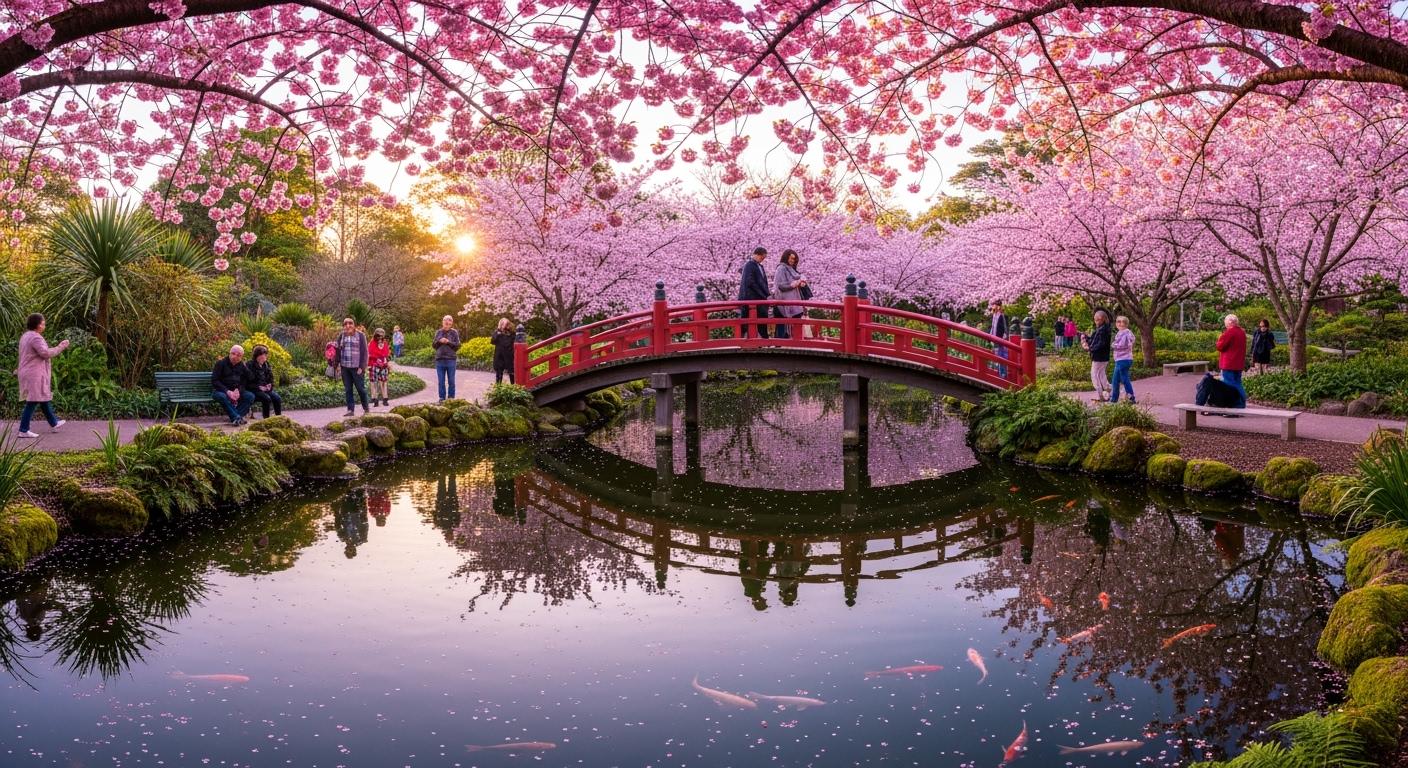 Lễ hội hoa anh đào rực rỡ tại Auburn Botanic Gardens, Sydney
