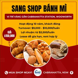 Sang shop bánh mì đông khách, lợi nhuận cao gần Cabramatta Station