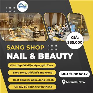 Sang tiệm nail & beauty trong shopping vùng Miranda giá chỉ $85,000