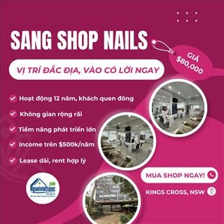 Sang shop nails income cao vào có lời ngay tại Kings Cross, NSW